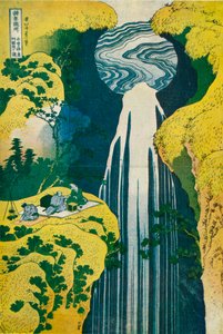 De waterval van Amida achter de Kiso-weg, ca. 1832, 1925