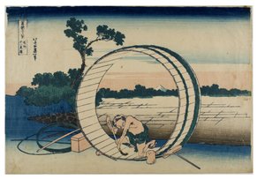 Zesendertig gezichten op de berg Fuji. Fuji-zichtveld in de provincie Owari, ca. 1831-1833 (houtsnede op papier)