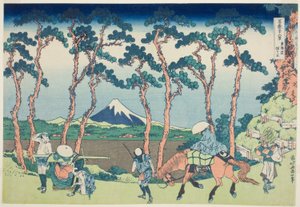 Tokaido Hodogaya, uit de serie "Zesendertig Zichten op de Berg Fuji (Fugaku sanjurokkei)"