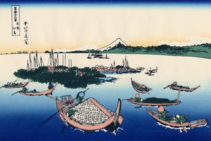 Tsukada-eiland in de provincie Musashi, c.1830 (houtsnede)
