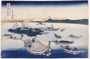 Tsukuda Eiland in de Provincie Musashi door Katsushika Hokusai