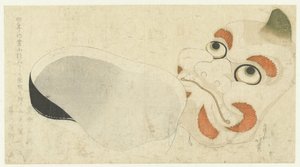 Twee maskers door Katsushika Hokusai