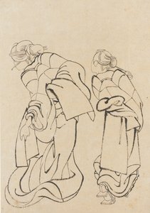 Twee vrouwen, laat 18e-begin 19e eeuw door Katsushika Hokusai