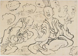 Verschillende Gezichten, Edo periode, ca. 1830 door Katsushika Hokusai