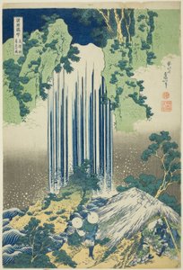 Yoro Waterval in de Provincie Mino (Mino no kuni Yoro no taki), uit de serie Rondreis langs de Watervallen in Verschillende Provincies (Shokoku Takimeguri)
