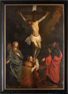 Schilderij. Kruisiging. door Alec Hunter
