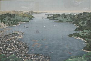 Haven van Nagasaki door Kawahara Keiga