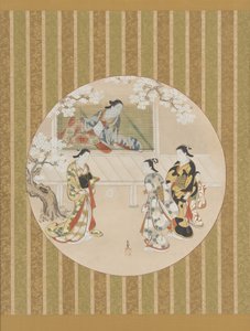 Parodie op een scène uit Het Verhaal van Genji, begin 18e eeuw door Kawamata Tsuneyuki