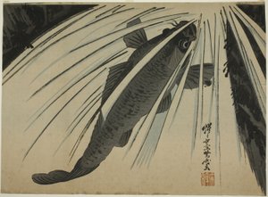 Karper Stijgende Watervallen door Kawanabe Kyosai