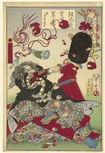 Okuda Sademon Yukitaka door Kawanabe Kyosai