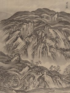 Rotsachtig Landschap door Kawanabe Kyosai