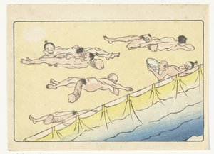 Rustende mannen door Kawanabe Kyosai