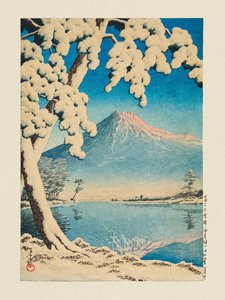 Fuji in de sneeuw, Tagonoura (1932)