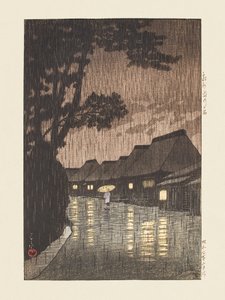 Soshu Maekawa No Ame (Regen bij Maekawa, provincie Sagami) (1932) door Kawase Hasui