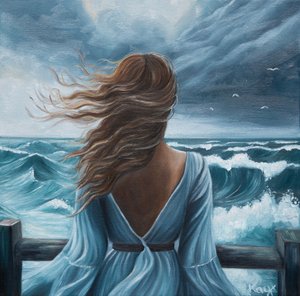 Vrouw Oceaan Storm door Kay Shanley