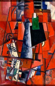 Een vrouw aan de piano door Kazimir Severinovich Malevich