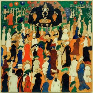 Elegante samenleving door Kazimir Severinovich Malevich