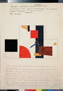 Het principe van de muurschildering door Kazimir Severinovich Malevich