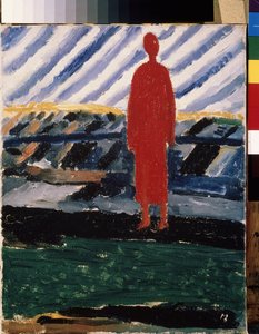 Een rode figuur door Kazimir Severinovich Malevich