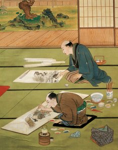 Nederland, Leiden, Schilderatelier door Keiga Kawahara