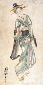 Geisha door Keisai Eisen