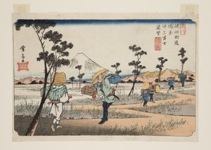 Nr. 8, K?nosu: Ver Uitzicht op Fuji bij Fukiage door Keisai Eisen