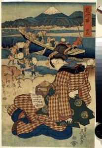 Serie over de schoonheden van Tokaido: Uitzicht op Mitsuke, station 29 door Keisai Eisen