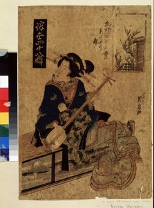 Serie over dagelijkse arbeiders: "de shamisen-muzikant" door Keisai Eisen