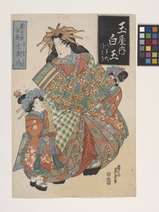 De Courtisane Shiratama van het Tamaya Huis (Tamaya No Uchi Shiratama) door Keisai (1790 1848) Eisen