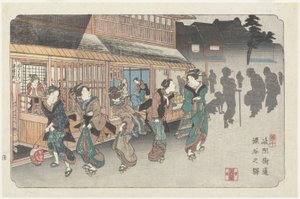 Nr.10 Fukaya Station, 1830-1844 door Keisai Eisen