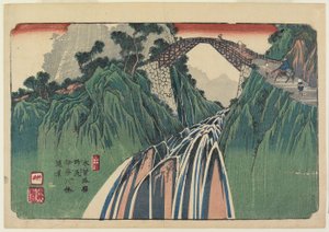 No. 41, Nojiri: Ver uitzicht op de Ina-rivierbrug door Keisai Eisen