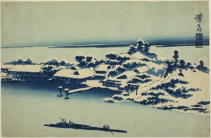 Sneeuw op de Sumida Rivier