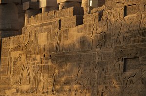 Karnak Tempel, Slag bij Kadesh, Noordmuur, reliëf van Ramses II, Hettieten door Kenneth Garrett