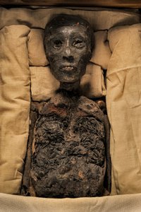 Mummie van Koning Toet, 18e Dynastie; Nieuwe Koninkrijk; het Egyptisch Museum; Caïro, Egypte, 2005 door Kenneth Garrett