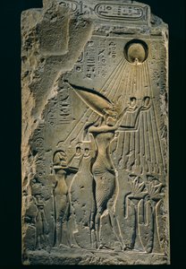 Reliëf van Achnaton onder Aten, balustrade, Amenhotep IV
