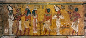 Muurschildering in het graf van koning Toetanchamon; Egypte; Nieuwe Koninkrijk; Toetanchamon; Vallei van de Koningen (2003)