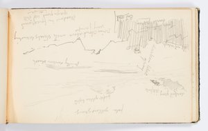 Schetsboekpagina: landschap door Kenyon Cox