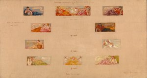 Schetsen voor de Decoratie van een Privébibliotheek A, 1894