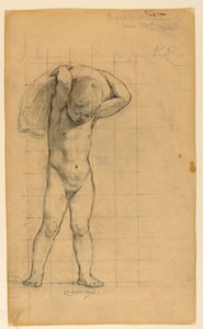 Studie voor "Handel," "De vooruitgang van de beschaving: De smederij, handel en onderwijs" State Capitol, Des Moines, IA door Kenyon Cox