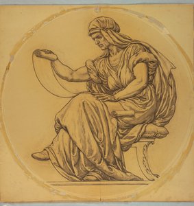 Studie voor "Leren," Lunet in Hudson County Courthouse, Jersey City, NJ