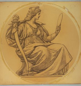 Studie voor "Voorzichtigheid," Lunet in Hudson County Courthouse, Jersey City, NJ