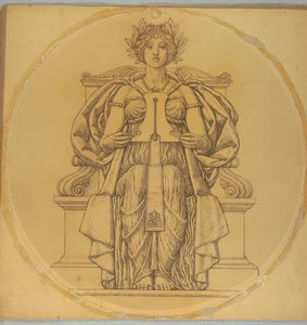 Studie voor "Rechtvaardigheid," Lunet in Hudson County Courthouse, Jersey City, NJ