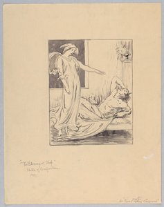 De zegen van slaap, studie voor een poster voor Paine