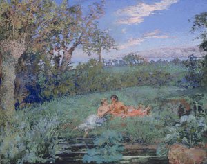 De geliefden aan de rivier, ca. 1910-20 door Ker Xavier Roussel
