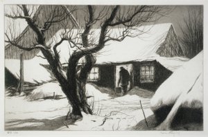 Koeienstal, Friendship, Maine door Kerr Eby