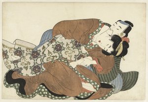 Vrijend paar door Kikugawa Eizan (attributed to)