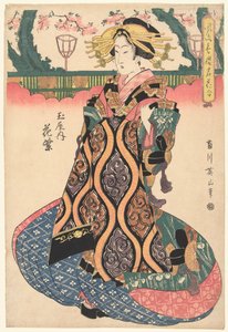 Courtisane Hanamurasaki uit het Tamaya huis door Kikugawa Eizan