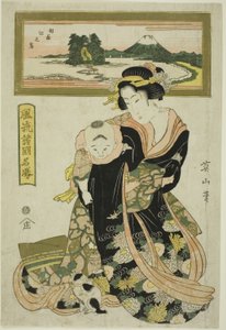 Enoshima in de provincie Sagami (Soshu Enoshima), uit de serie "Elegante beroemde plaatsen in de verschillende provincies (Furyu shokoku meisho)"