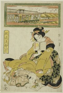 Het Theaterdistrict in Sakai-cho (Sakai cho shibai), uit de "Modieuze Acht Zichten van de Oostelijke Hoofdstad (Furyu Toto hakkei)"