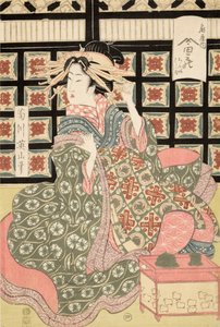 Ukiyo-e afdruk van courtisane